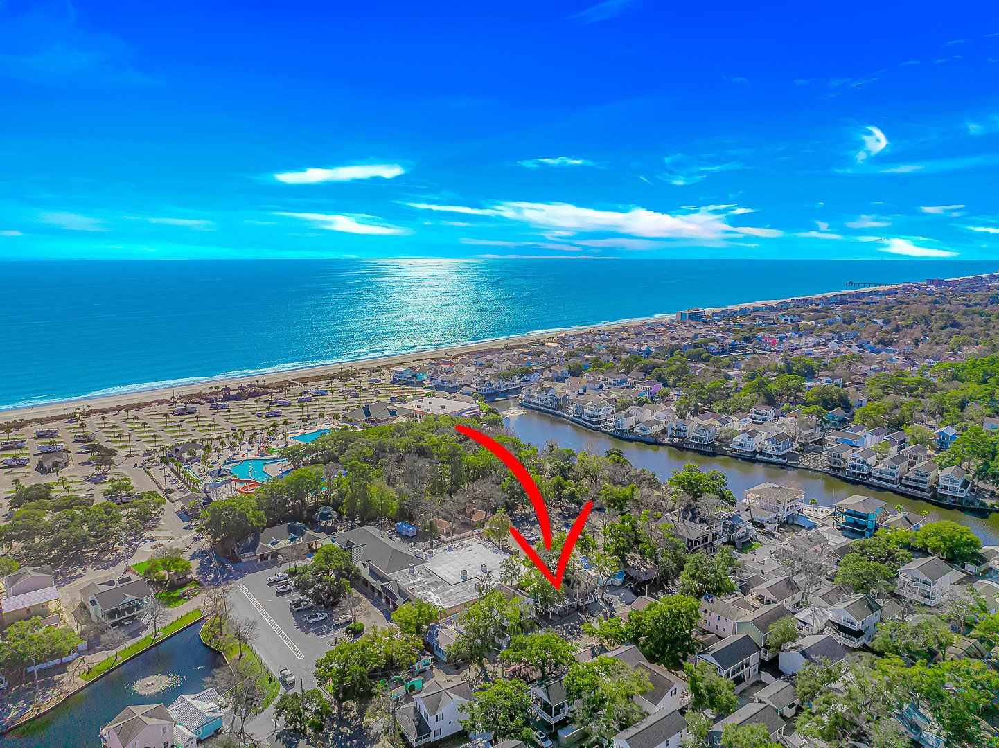 Aerial view near beach